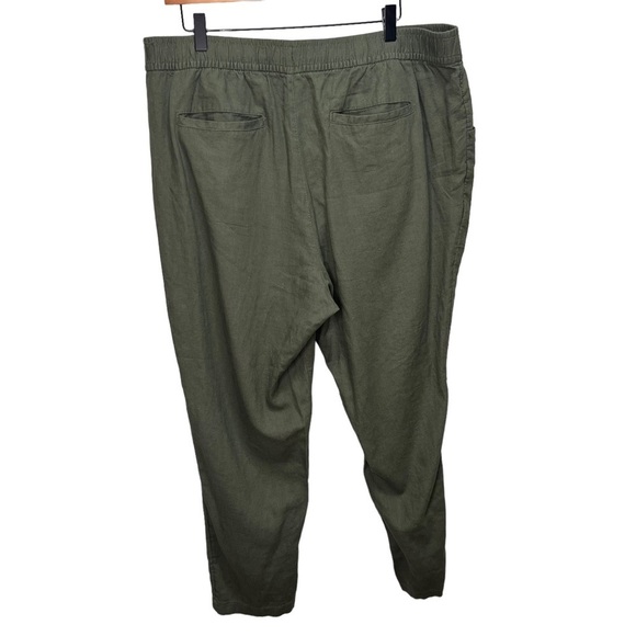 Old Navy Straight Hi Rise Taper Linen Olive Pants Size XL - Picture 7 of 10